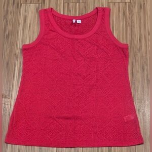 Cato Red Textured Sheer Tank Top